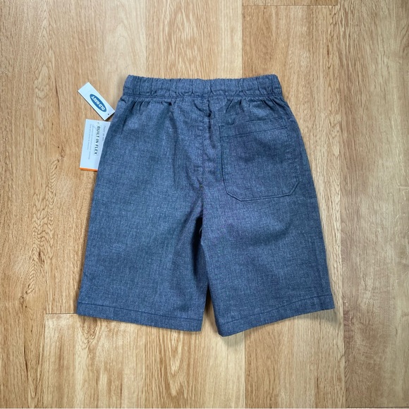 Old Navy Shorts Boys' Size 8 Medium Pull-On Functional Drawstring Blue Chambray - Picture 2 of 6